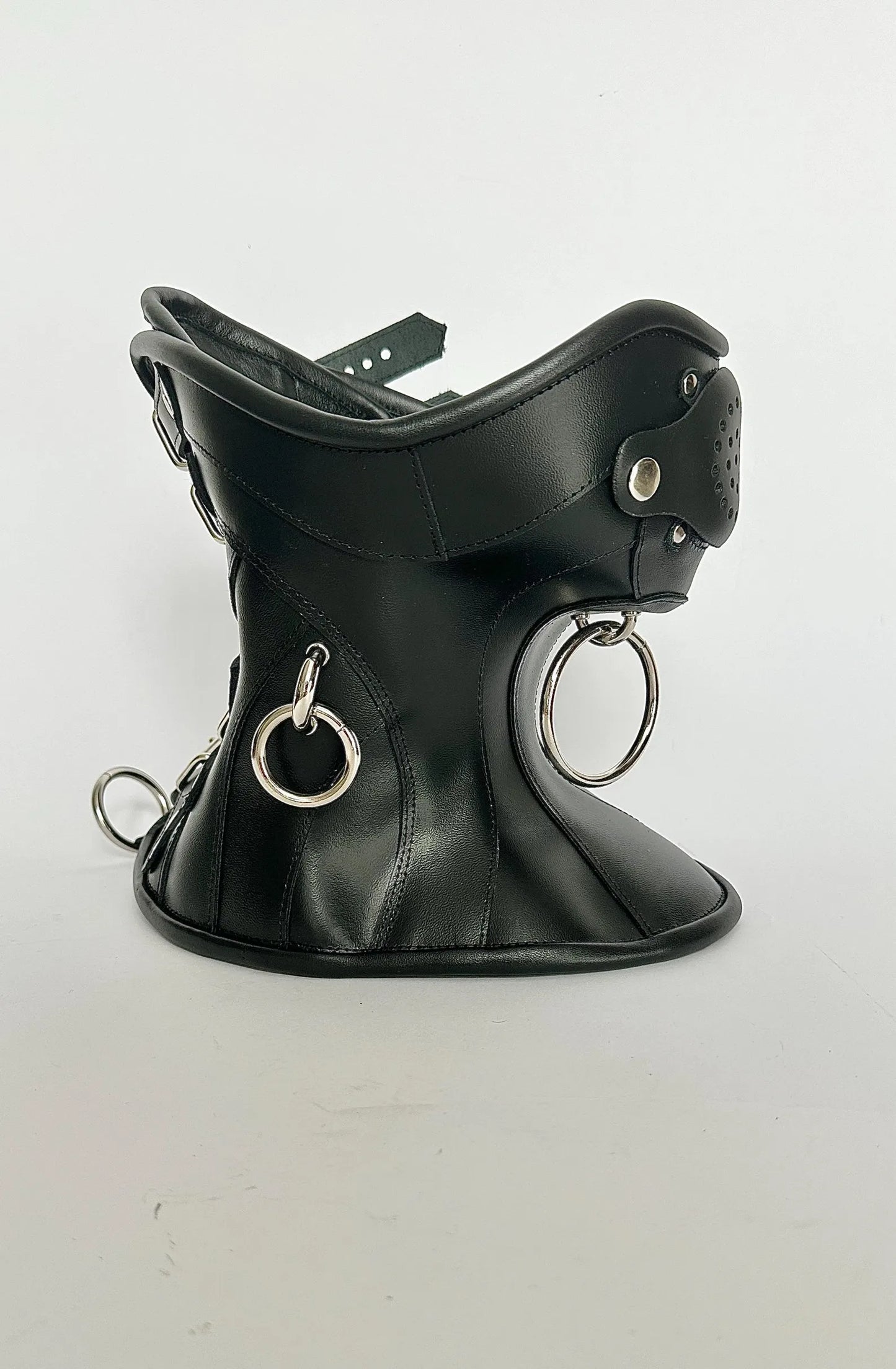 Real Leather Neck Corset Collar Posture premium model mask Fetish Bondage Gothic BDSM