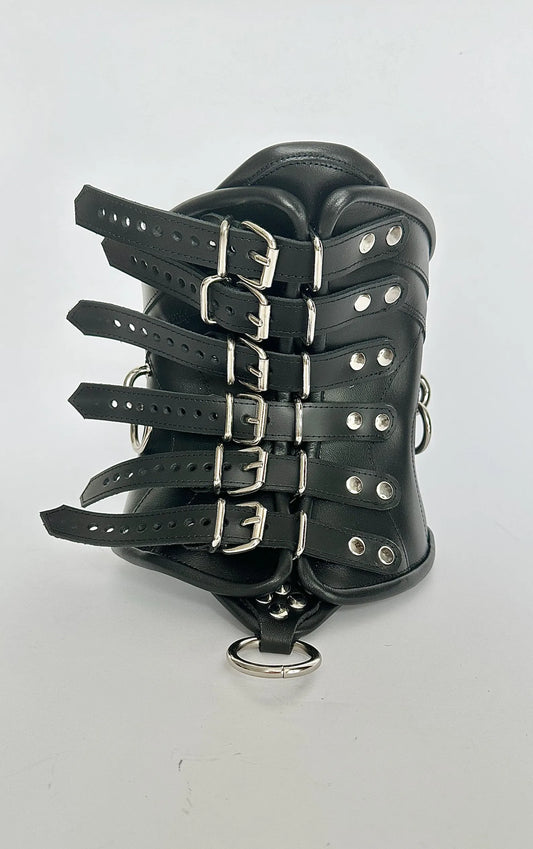 Real Leather Neck Corset Collar Posture premium model mask Fetish Bondage Gothic BDSM