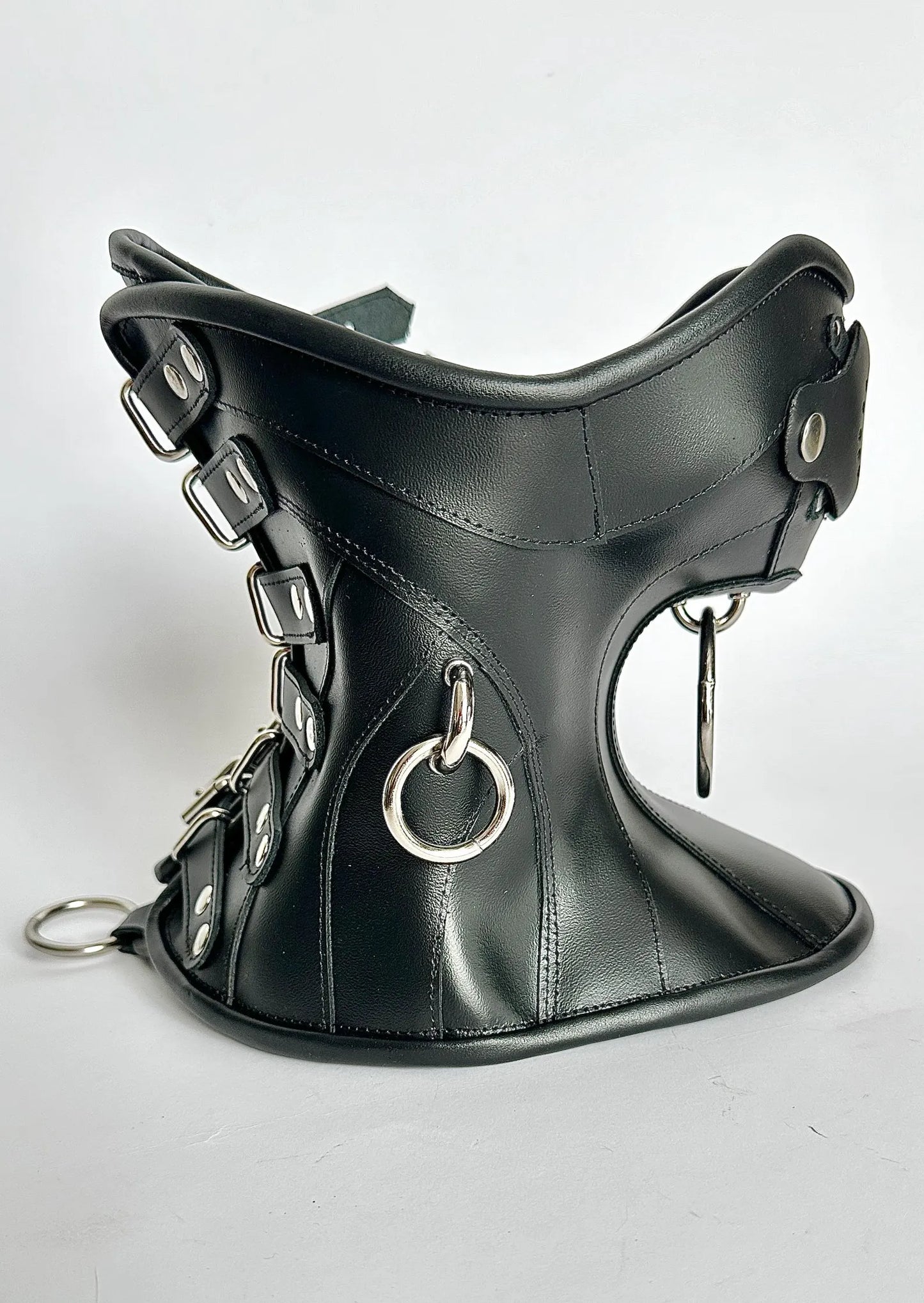 Real Leather Neck Corset Collar Posture premium model mask Fetish Bondage Gothic BDSM