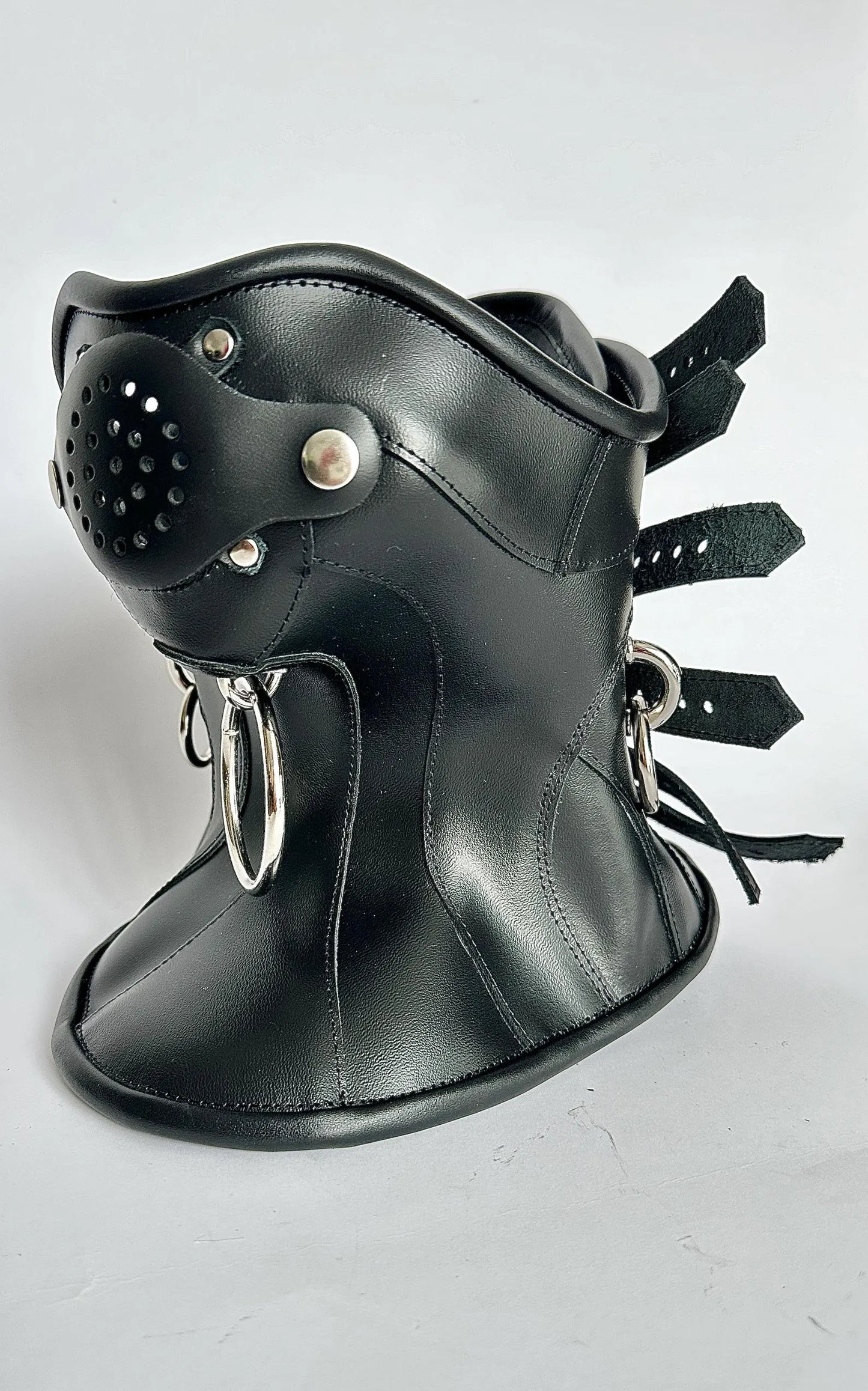 Real Leather Neck Corset Collar Posture premium model mask Fetish Bondage Gothic BDSM