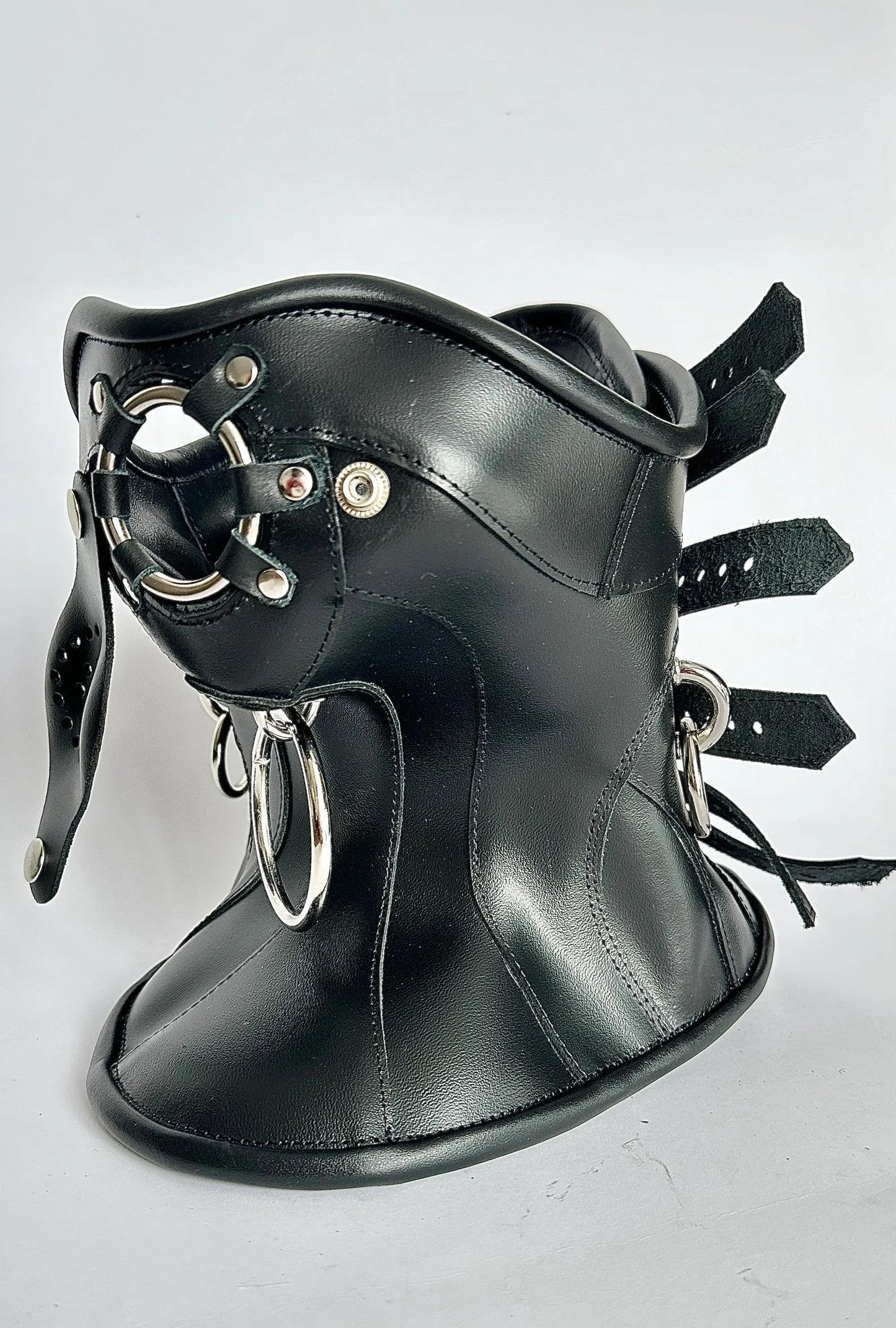 Real Leather Neck Corset Collar Posture premium model mask Fetish Bondage Gothic BDSM