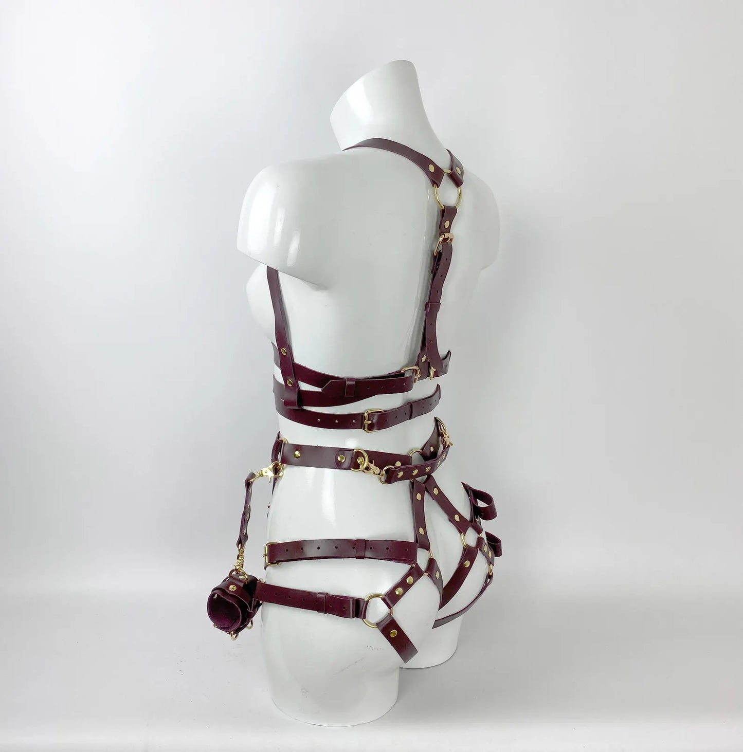 Burgundy Leather Body Harness