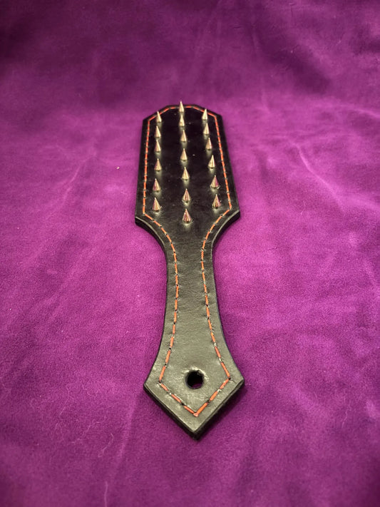 Double-Sided Leather Spiked BDSM Paddle