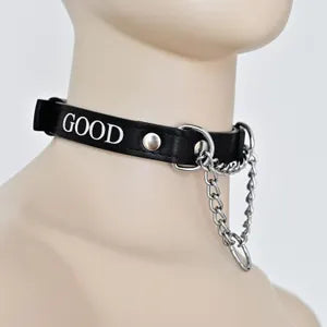 Custom Leather Martingale Collar Choker with Foil Stamping Embossing