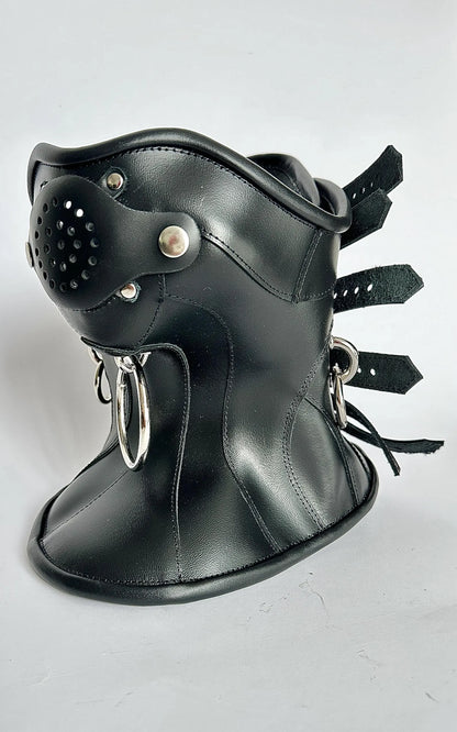 Real Leather Neck Corset Collar Posture premium model mask Fetish Bondage Gothic BDSM