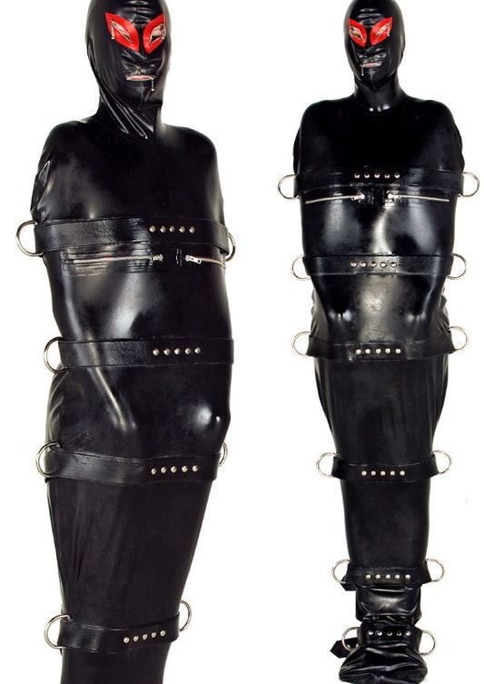 BODY BINDER SHEATH WITH FITTED HOOD.